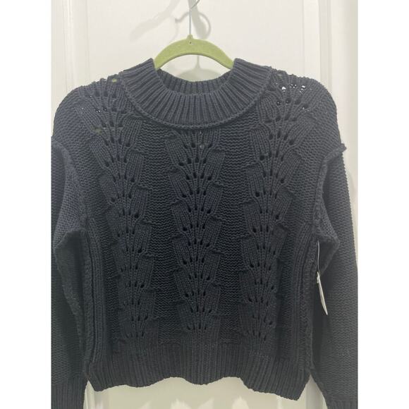 NWT Free People Bell Song Knit Pullover Sweater in Black Sz XS - Picture 3 of 10